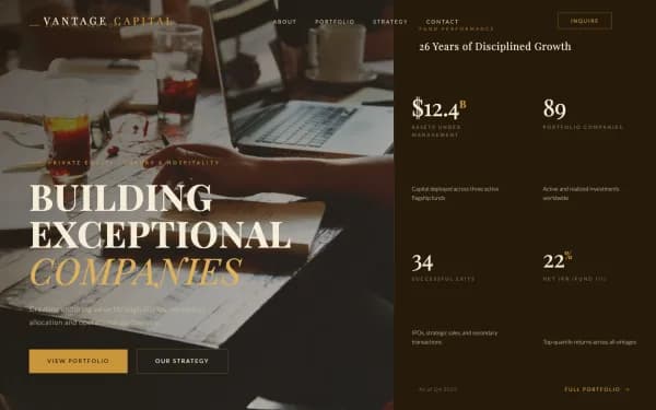 VANTAGE CAPITAL — Building Exceptional Companies