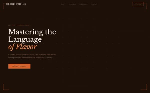 Grand Cuisine Institute — Mastering the Language of Flavor