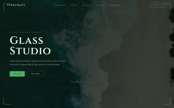 TIDECRAFT — Glass Studio | Coastal Tidal Glass Blowing & Sculpture