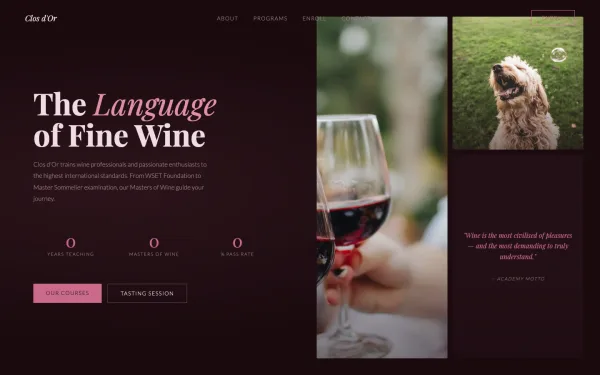 Clos d'Or Wine Academy — Sommelier Training Excellence