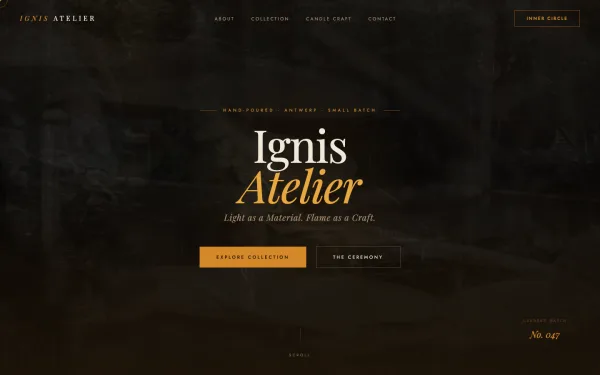 IGNIS ATELIER — Luxury Candle Studio Landing Page