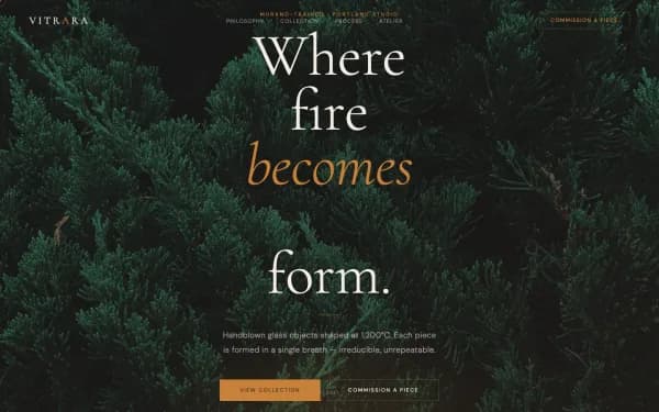 Vitrara Atelier — Where Fire Becomes Form.