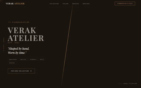 VERAK ATELIER — Shaped by hand. Worn by time.