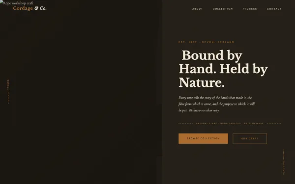 Cordage & Co. — Bound by Hand. Held by Nature.